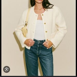 Reformation dale cropped cream jacket